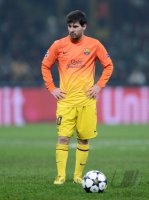 FUSSBALL INTERNATIONAL CHL ACHTELFINALE 12/13: Lionel Messi (Barca) enttaeuscht
