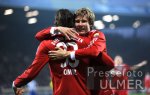 Fussball 1. Bundesliga : Mario Gomez mit Holger Badstuber (v.li., FCB)