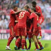 Fussball 1. Bundesliga, Saison 2011/2012:  Teamjubel FC Bayern Muenchen