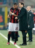 FUSSBALL SERIE A:  Kevin Boateng  mit Trainer Massimilliano Allegri (v. li., AC Mailand)
