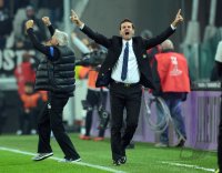 FUSSBALL SERIE A: Jubel Trainer Andrea Stramaccioni (Inter Mailand)