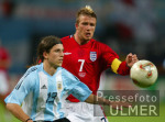 FUSSBALL Weltmeisterschaft Spielszene Argentinien vs. England