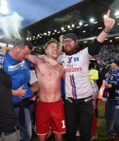 Fussball, 1. Bundesliga  Saison 2014/2015 Relegation: Karlsruher SC - Hamburger SV