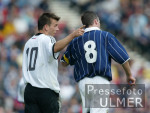FUSSBALL Schottland -Deutschland Schneider (GER) und Lambert (SCO)