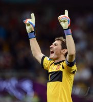 Fussball International EURO 2012 Finale: Torwart Iker Casillas (Spanien) jubel