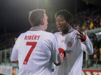 FUSSBALL  International CHL 09/10 : JUBEL; RIBERY und ALABA (FC Bayern  Muenchen)