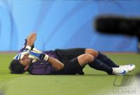 FUSSBALL  Olympia 2008  Peking  Viertelfinale Argentinien - Niederlande