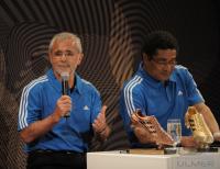 FUSSBALL WM 2010:  ADIDAS PK  Goldener Schuh;  Gerd Mueller und Eusebio