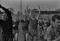 Fussball DFB Pokalfinale Saison 1968/1969:  Maier, Roth, Beckenbauer