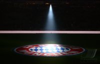 Fussball 1. Bundesliga, Saison 2012/2013:  Der FCB wuenscht Frohe Weihnachten mit einer LASER SHOW in der Allianz Arena
