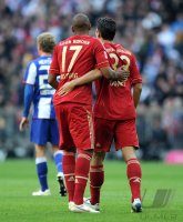 Fussball 1. Bundesliga, Saison 2011/2012:  Jerome Boateng , Mario Gomez (v. li., FC Bayern Muenchen)