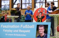 Hallenfussball Stadtpokal Tuebingen; Talkrunde mit DFB Schiedsrichter Kircher und Schaal