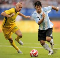 FUSSBALL  Olympia 2008  Peking  Vorrunde Argentinien - Australien
