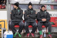 Fussball 1. Bundesliga  Saison 2010/2011: Hugo Almeida, Marko Arnautovic, Said Husejinovic (v. li., SV Werder Bremen)