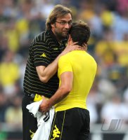 Fussball 1. Bundesliga: Trainer Juergen Klopp mit Mario Goetze (v. li., Borussia Dortmund)