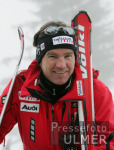 Ski Alpin;  Abfahrt Herren  Wengen Start Max Rauffer (GER) im Hintergrund Eiger, Moench, Jungfrau