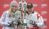 SKI Weltcup FINALE Maenner/FRAUEN:  Didier Cuche (SUI) und  Lindsey Vonn (USA)