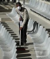 FUSSBALL WM 2010  Vorbereitung auf das erste Spiel in Kapstadt