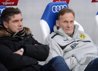 FUSSBALL1. Bundesliga  Saison 2012/2013: Sportdirektor  Zorc (Borussia Dortmund) und Watzke (Geschaeftsfuehrer Borussia Dortmund)
