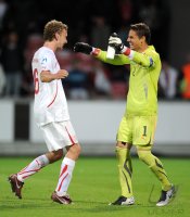 Fussball U21-Europameisterschaft 2011:  JUBEL mit Fabian Lustenberger, Yann Sommer (v.li., Schweiz)