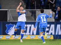 Fussball 1. Bundesliga Saison 14/15: Jubel Torschuetze Kevin Volland (TSG 1899 Hoffenheim)