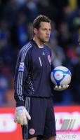 Fussball WM-Qualifikation:  Torwart Sorensen  (Daenemark)