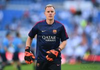 Fussball Primera Division El Clasico 14/15: Torwart Marc Andre ter Stegen (Barca)