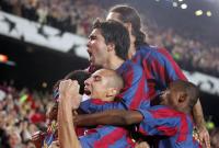 Fussball Int: CHL: Barcelona - Chelsea, Jubel RONALDINHO