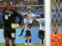 FUSSBALL  Olympia 2008  Peking  Viertelfinale Argentinien - Niederlande