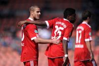 Fussball 3. Bundesliga:  Deniz Yilmaz, David Alaba  (v.li., FC Bayern II)