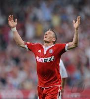 Fussball International: Audi Cup 2009   JUBEL  Bastian Schweinsteiner (FC BAYERN MUENCHEN)