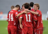 Fussball U21-Europameisterschaft 2011:  Jubel Granit Xhaka , Admir Mehmedi , Fabian Lustenberger (v. li., Schweiz)