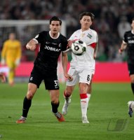 Fussball DFB Pokal  Halbfinale  2025/2026  23.04.2026VfB Stuttgart - SC Freiburg, ZWEIKAMPF, SPIELSZENE, AKTION, ACTION, DUELL,