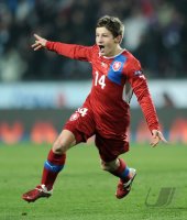 Fussball Nationalmannschaft : JUBEL nach dem TOR zum 1:0  Vaclav Pilar (Tschechische Republik)