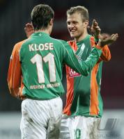 Fussball DFB Pokal: Bremen - Wolfsburg, jubel KLOSE, JENSEN n. 1:1