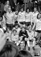 Fussball-EM 1972 Finale: Deutsche Mannschaft mit Pokal