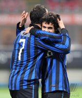 FUSSBALL SERIE A:  Pazzini Giampaolo , Philippe Coutinho (v. li., Inter Mailand)