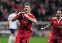 FUSSBALL  International CHL 09/10 :  JUBEL RIBERY und OLIC (FC Bayern  Muenchen)