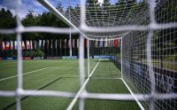 Logo des  World Cup 2025  im Home of FIFA in Zuerich