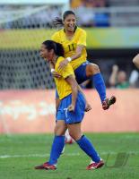 FUSSBALL  Olympia 2008   Viertelfinale Frauen Brasilien - Norwegen