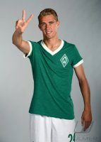 Fussball 1. Bundesliga, Saison 2012/2013, Werder Bremen: Nils Petersen im exklusiven Pressefoto ULMER Fotoshooting