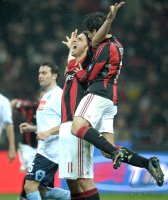 FUSSBALL SERIE A:  Zlatan Ibrahimovic, Pato (v. li., AC Mailand)