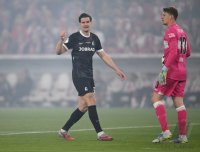 Fussball DFB Pokal  Halbfinale  2025/2026  23.04.2026VfB Stuttgart - SC Freiburg, ZWEIKAMPF, SPIELSZENE, AKTION, ACTION, DUELL,