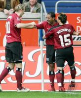 Fussball 1. Bundesliga: Duisburg - Hamburg, Jubel HSV n. 0:2