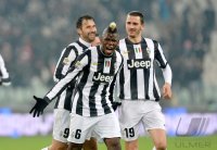 FUSSBALL SERIE A:  Vucinic Mirko, Pogba Paul mit Leonardo Bonucci (v. li., Juventus Turin)