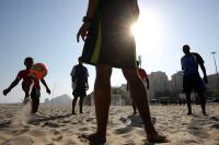  Children playing Beachsoccer on the Copa Cabana Beach/ Brazil bits for World Cup 2014