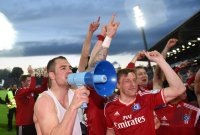 Fussball, 1. Bundesliga  Saison 2014/2015 Relegation: Karlsruher SC - Hamburger SV