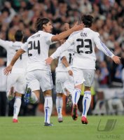 Fussball Champions League  Saison 2010/2011: JUBEL Real; OEZIL und KHEDIRA
