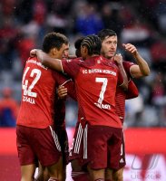 Fussball 1. Bundesliga Saison 21/22: FC Bayern Muenchen -  Hertha BSC Berlin