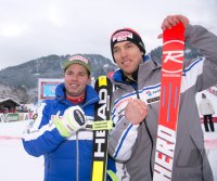Ski Alpin Kitzbuehel 2016 Abfahrt ; Beat Feuz (SUI) und Carlo Janka (SUI)